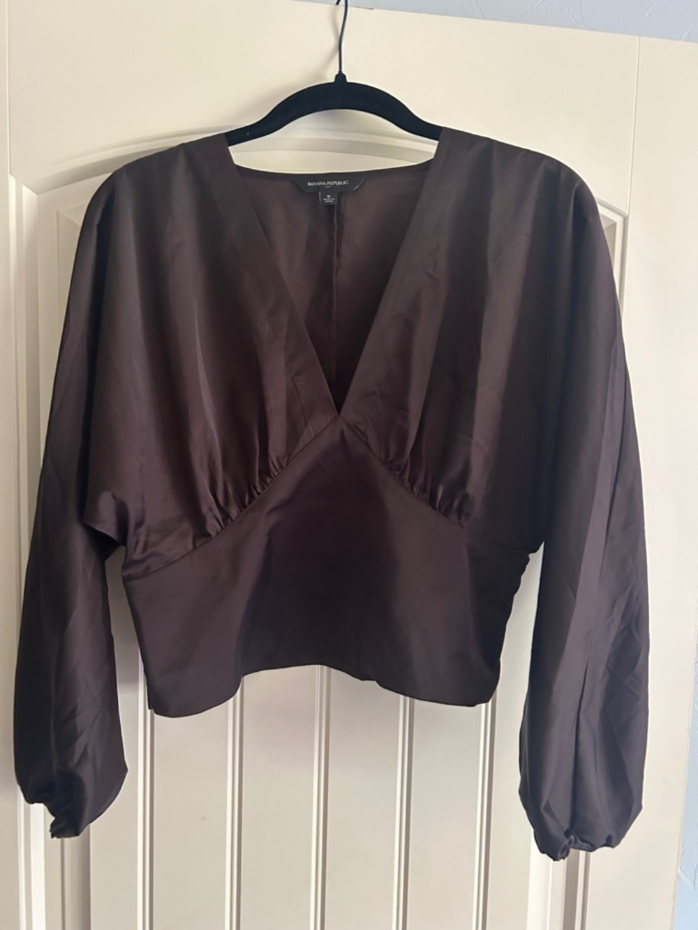 Banana Republic Brown V-Neck Long Sleeve Women's Top